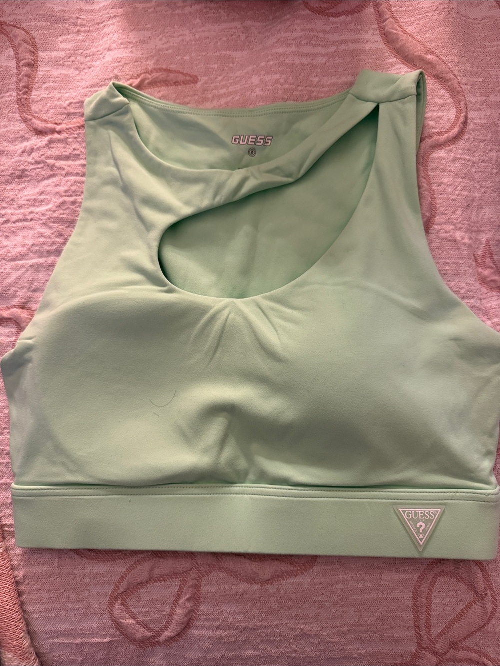 GUESS Mint Green Cutout Performance Sports Bra